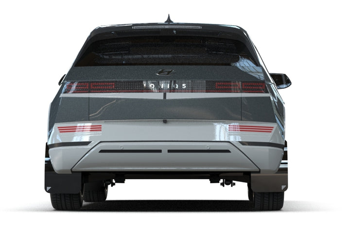 Rally Armor 2025 Hyundai Ioniq 5 PE Black UR Mud Flap w/Silver Battery Logo - Bull Strap