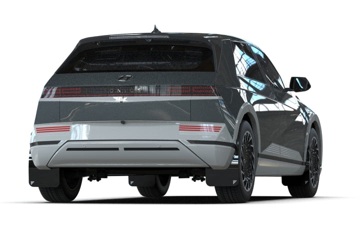 Rally Armor 2025 Hyundai Ioniq 5 PE Black UR Mud Flap w/Silver Battery Logo - Bull Strap