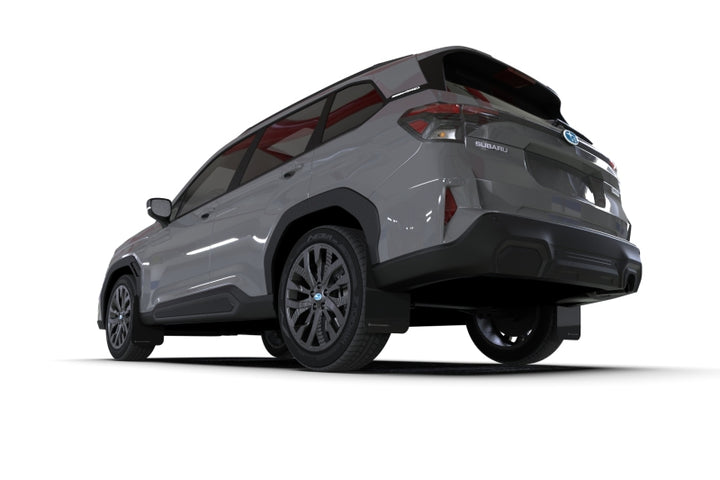 Rally Armor 2025 Subaru Forester Black UR Mud Flap w/Grey Logo - Bull Strap