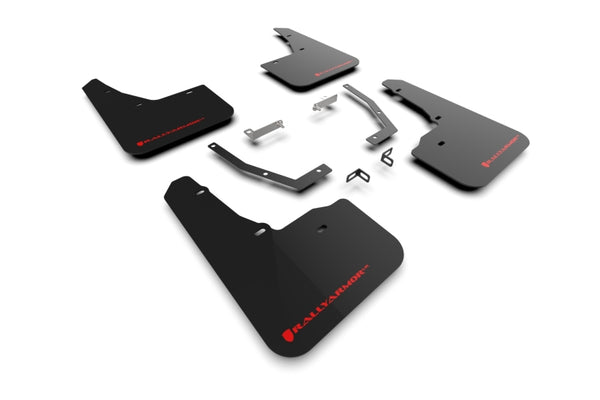 Rally Armor 2025 Subaru Forester Black UR Mud Flap w/Red Logo - Bull Strap