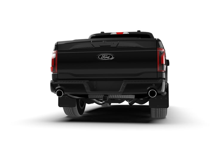 Rally Armor 21-25 Ford F-150 (Excl. Raptor) Black UR Mud Flap w/Metallic Black Logo - Bull Strap