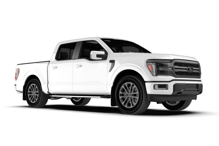Rally Armor 21-25 Ford F-150 (Excl. Raptor) Black UR Mud Flap w/Metallic Black Logo - Bull Strap