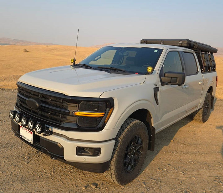 Rally Armor 21-25 Ford F-150 (Excl. Raptor) Black UR Mud Flap w/Metallic Black Logo - Bull Strap