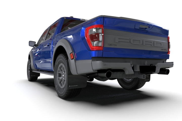 Rally Armor 21-25 Ford F-150 Raptor Gen 3 Black UR Mud Flap w/Red Logo - Bull Strap