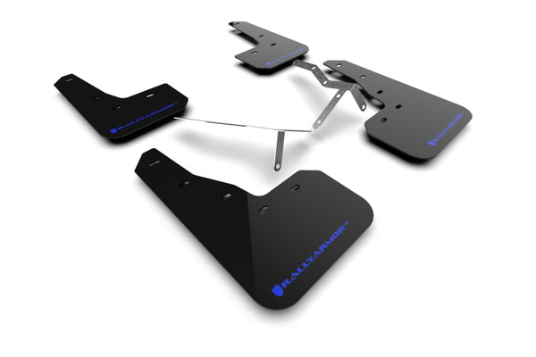 Rally Armor 22-25 Honda Civic/Civic Si/Sport Black UR Mud Flap w/Blue Logo - Bull Strap