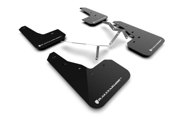 Rally Armor 22-25 Honda Civic/Civic Si/Sport Black UR Mud Flap w/White Logo - Bull Strap