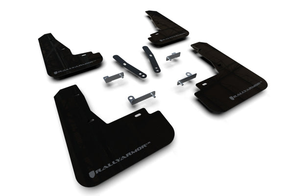 Rally Armor 22-25 Kia EV6 Black UR Mud Flap Dark Grey Logo - Bull Strap