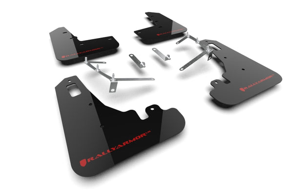 Rally Armor 22-25 Subaru BRZ / Toyota GR86 Black UR Mud Flap w/Red Logo - Bull Strap