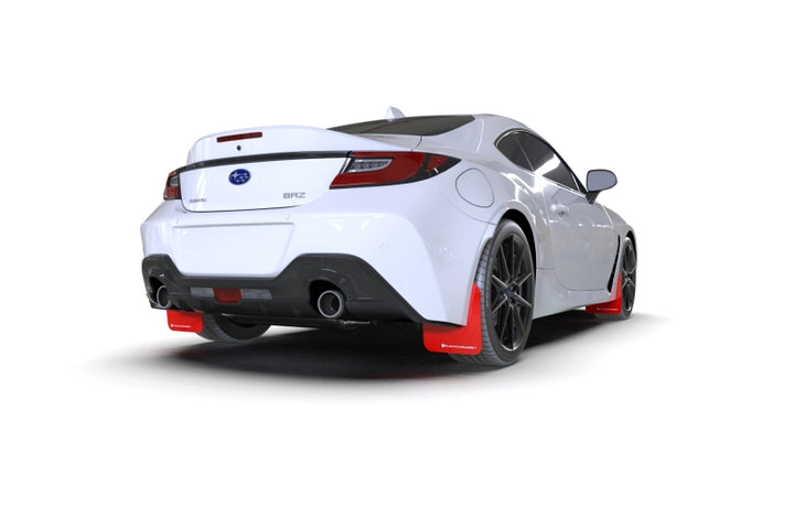 Rally Armor 22-25 Subaru BRZ / Toyota GR86 Red UR Mud Flap w/Black Logo - Bull Strap