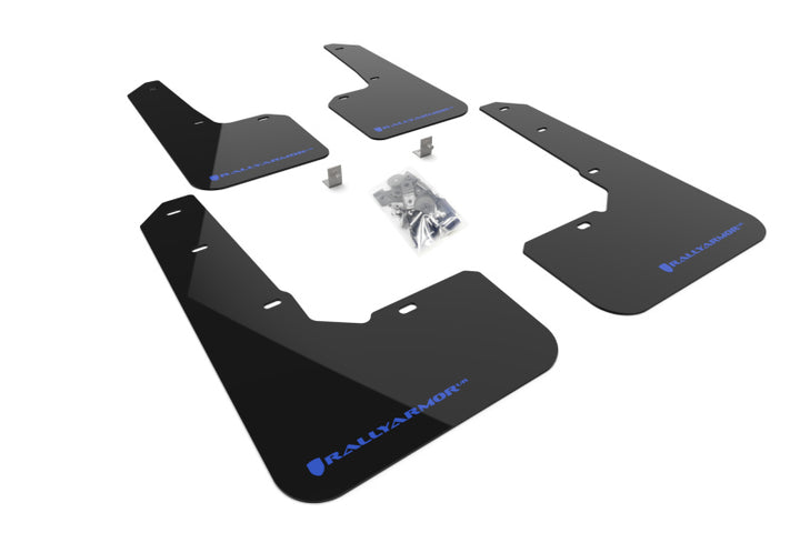 Rally Armor 22-25 Subaru Outback Wilderness Black Mud Flap Blue Logo - Bull Strap