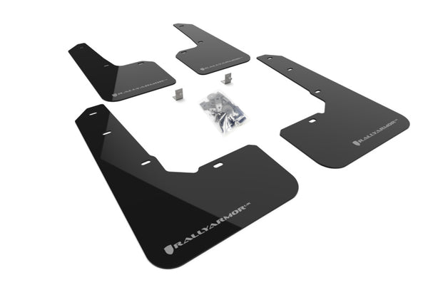 Rally Armor 22-25 Subaru Outback Wilderness Black Mud Flap Silver Logo - Bull Strap