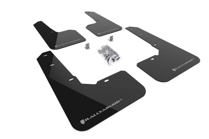 Rally Armor 22-25 Subaru Outback Wilderness Black Mud Flap Silver Logo - Bull Strap