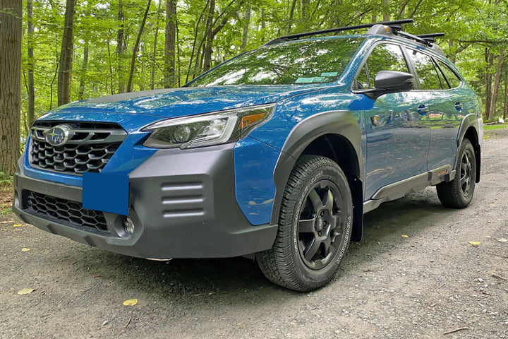 Rally Armor 22-25 Subaru Outback Wilderness Black Mud Flap Silver Logo - Bull Strap