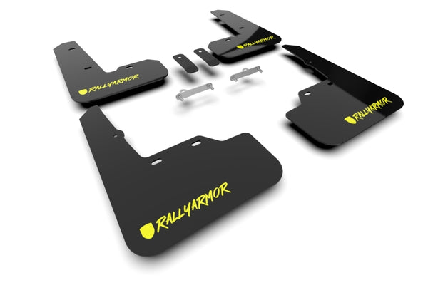 Rally Armor 22-25 Subaru WRX Black UR Mud Flap Altered Font Light Green Logo - Bull Strap