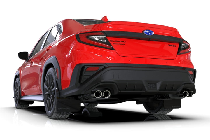 Rally Armor 22-25 Subaru WRX Black UR Mud Flap Altered Font Met. Blk Logo - Bull Strap