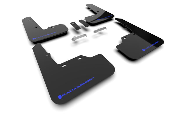 Rally Armor 22-25 Subaru WRX Black UR Mud Flap w/Blue Logo - Bull Strap