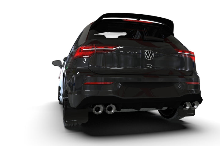 Rally Armor 22-25 VW MK8 Golf GTI/R Black UR Mud Flap w/Red Logo - Bull Strap
