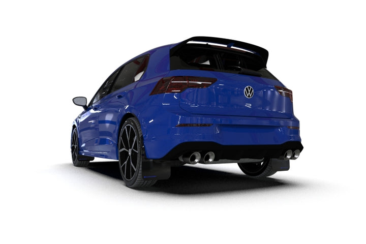 Rally Armor 22-25 VW MK8 Golf GTI/R Black UR Mud Flap w/Red Logo - Bull Strap