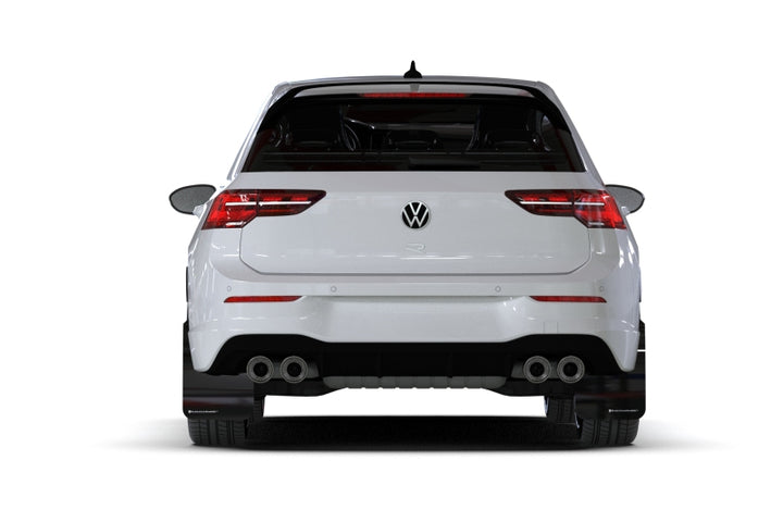 Rally Armor 22-25 VW MK8 Golf GTI/R Black UR Mud Flap w/Red Logo - Bull Strap