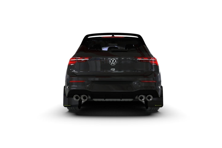 Rally Armor 22-25 VW MK8 Golf GTI/R Black UR Mud Flap w/Red Logo - Bull Strap