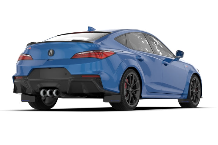 Rally Armor 23-25 Acura Integra A-Spec Black UR Mud Flap W/Dark Grey Logo (No Drill Req) - Bull Strap
