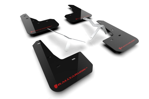 Rally Armor 23-25 Acura Integra A-Spec Black UR Mud Flap W/Red Logo (No Drilling Req.) - Bull Strap