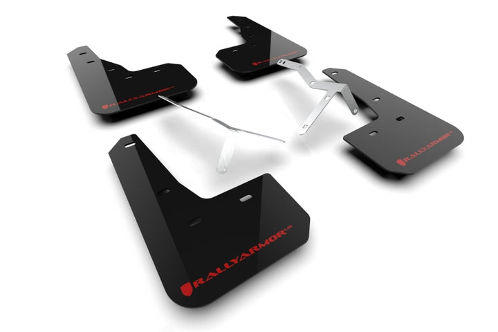 Rally Armor 23-25 Acura Integra A-Spec Black UR Mud Flap W/Red Logo (No Drilling Req.) - Bull Strap
