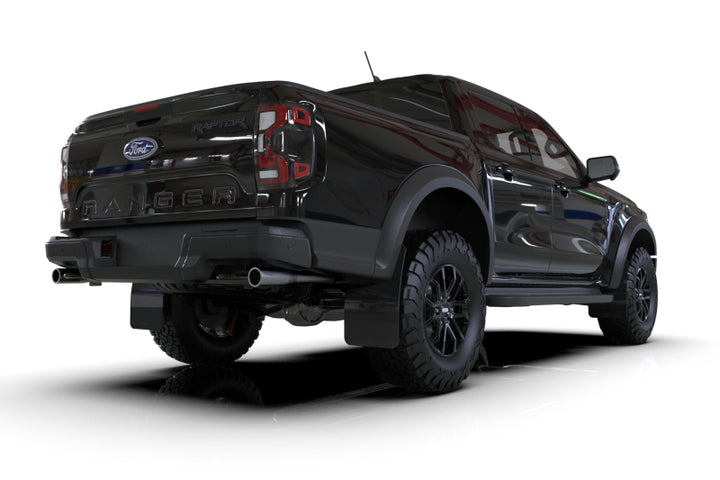 Rally Armor 23-25 Ford Ranger Raptor Black UR Mud Flap Metallic Black Logo - Bull Strap
