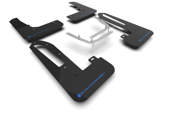 Rally Armor 23-25 Honda Civic Type R Black Mud Flap Light Blue Logo - Bull Strap