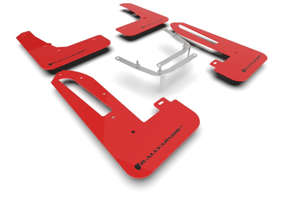 Rally Armor 23-25 Honda Civic Type R Red Mud Flap Black Logo - Bull Strap