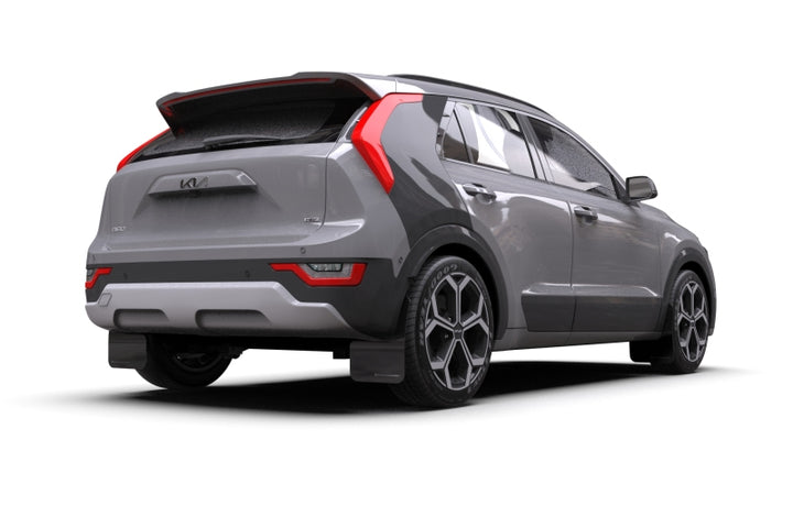 Rally Armor 23-25 Kia Niro SG2 Black UR Mud Flap Dark Grey Logo - Bull Strap
