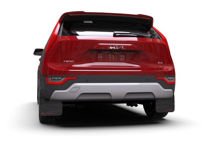 Rally Armor 23-25 Kia Niro SG2 Black UR Mud Flap Dark Grey Logo - Bull Strap
