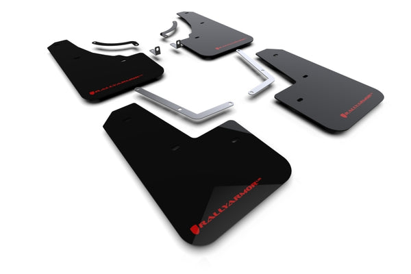 Rally Armor 23-25 Mazda CX-50 (Will Not Fit CX-5) Black UR Mud Flap W/Red Logo - Bull Strap