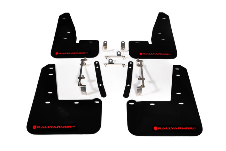 Rally Armor 23-25 Toyota GR Corolla Black UR Mud Flap w/Red Logo - Bull Strap
