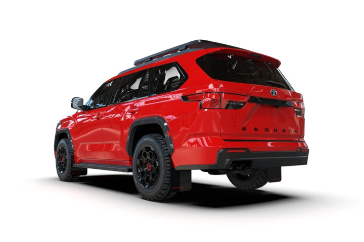 Rally Armor 23-25 Toyota Sequoia Black UR Mud Flap w/ Metallic Black Logo - Bull Strap