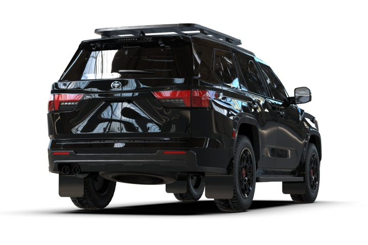 Rally Armor 23-25 Toyota Sequoia Black UR Mud Flap w/ Metallic Black Logo - Bull Strap