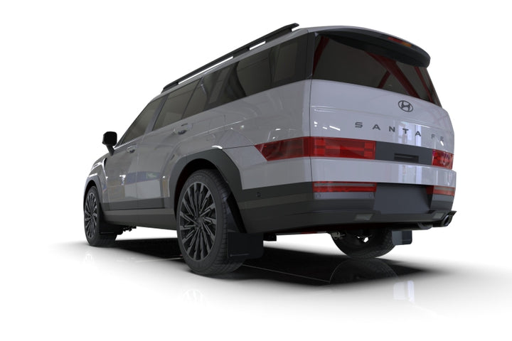 Rally Armor 24-25 Hyundai Santa Fe Black Mud Flap w/Dark Grey Logo - Bull Strap
