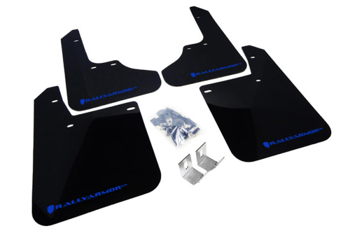 Rally Armor 93-01 Subaru Impreza RS Black UR Mud Flap w/ Blue Logo - Bull Strap
