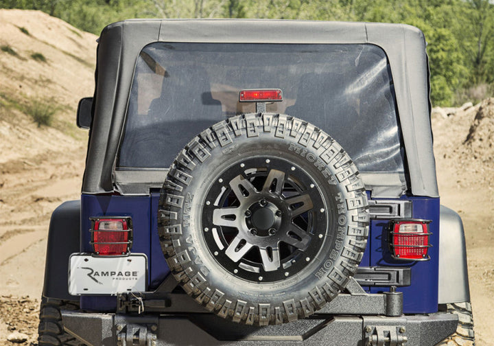 Rampage 04-06 Jeep Wrangler(TJ) Unlimited OEM Replacement Soft Upper Doors - Black Denim - Bull Strap