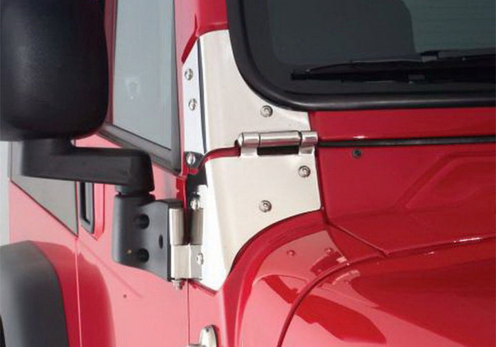 Rampage 1976-1983 Jeep CJ5 Windshield Hinge - Stainless - Bull Strap