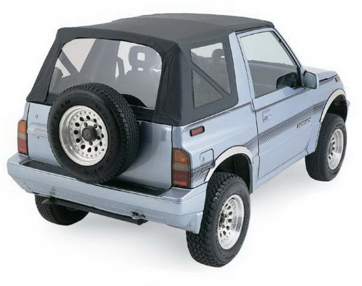Rampage 1988-1994 Geo Tracker Soft Top OEM Replacement - Black Denim - Bull Strap