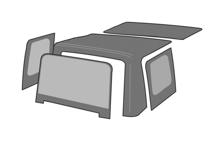 Rampage 1988-1995 Jeep Wrangler(YJ) OEM Replacement Top - Black Denim - Bull Strap