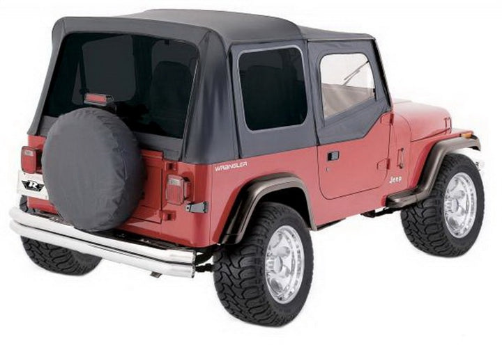 Rampage 1988-1995 Jeep Wrangler(YJ) OEM Replacement Top - Black Diamond - Bull Strap