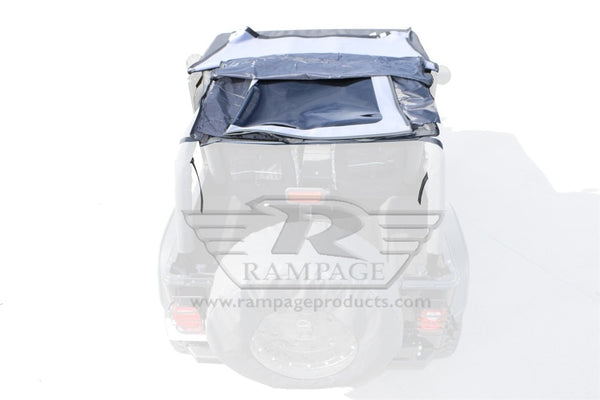 Rampage 1992-1995 Jeep Wrangler(YJ) Frameless Soft Top Kit - Black Diamond - Bull Strap