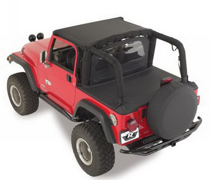 Rampage 1992-1995 Jeep Wrangler(YJ) Tonneau Cover - Black Denim - Bull Strap