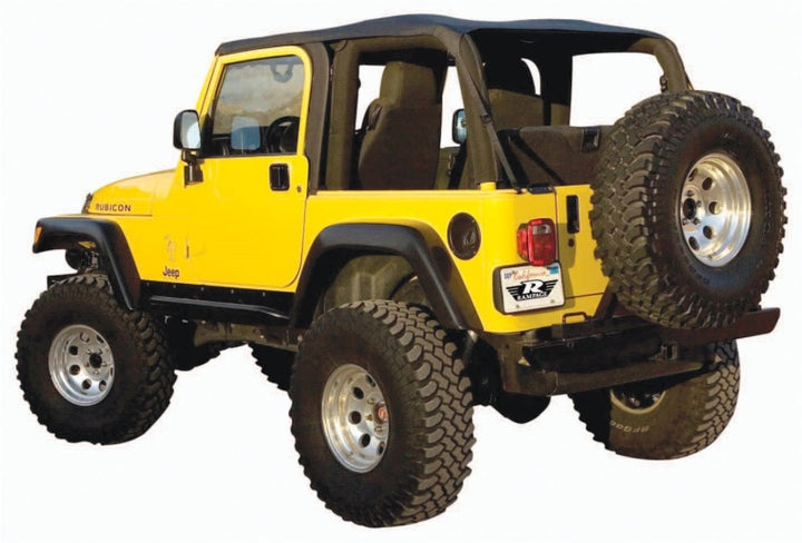 Rampage 1997-2006 Jeep Wrangler(TJ) Excludes LJ Unlimited Frameless Soft Top Kit - Black Diamond - Bull Strap