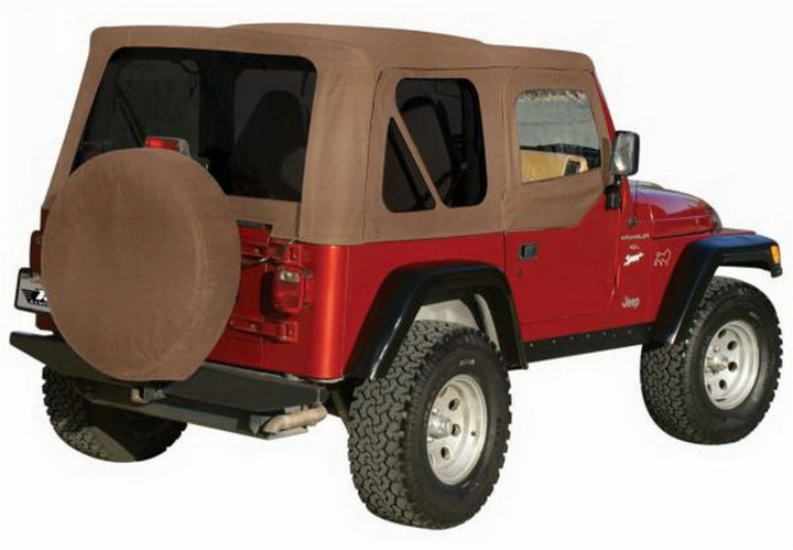 Rampage 1997-2006 Jeep Wrangler(TJ) OEM Replacement Top - Military Khaki (Dark Green) - Bull Strap