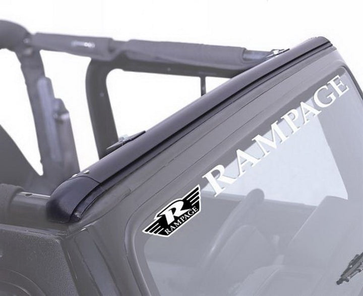 Rampage 1997-2006 Jeep Wrangler(TJ) Windshield Channel - Black - Bull Strap