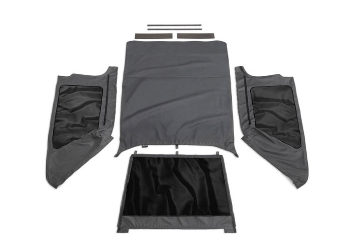 Rampage 2004-2006 Jeep Wrangler(TJ) LJ Unlimited Frameless Soft Top Kit - Black Diamond - Bull Strap