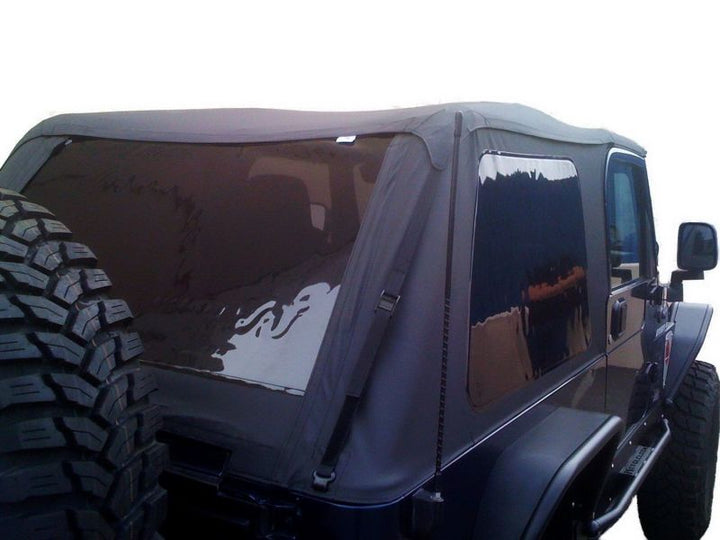Rampage 2004-2006 Jeep Wrangler(TJ) LJ Unlimited Frameless Soft Top Kit - Black Diamond - Bull Strap